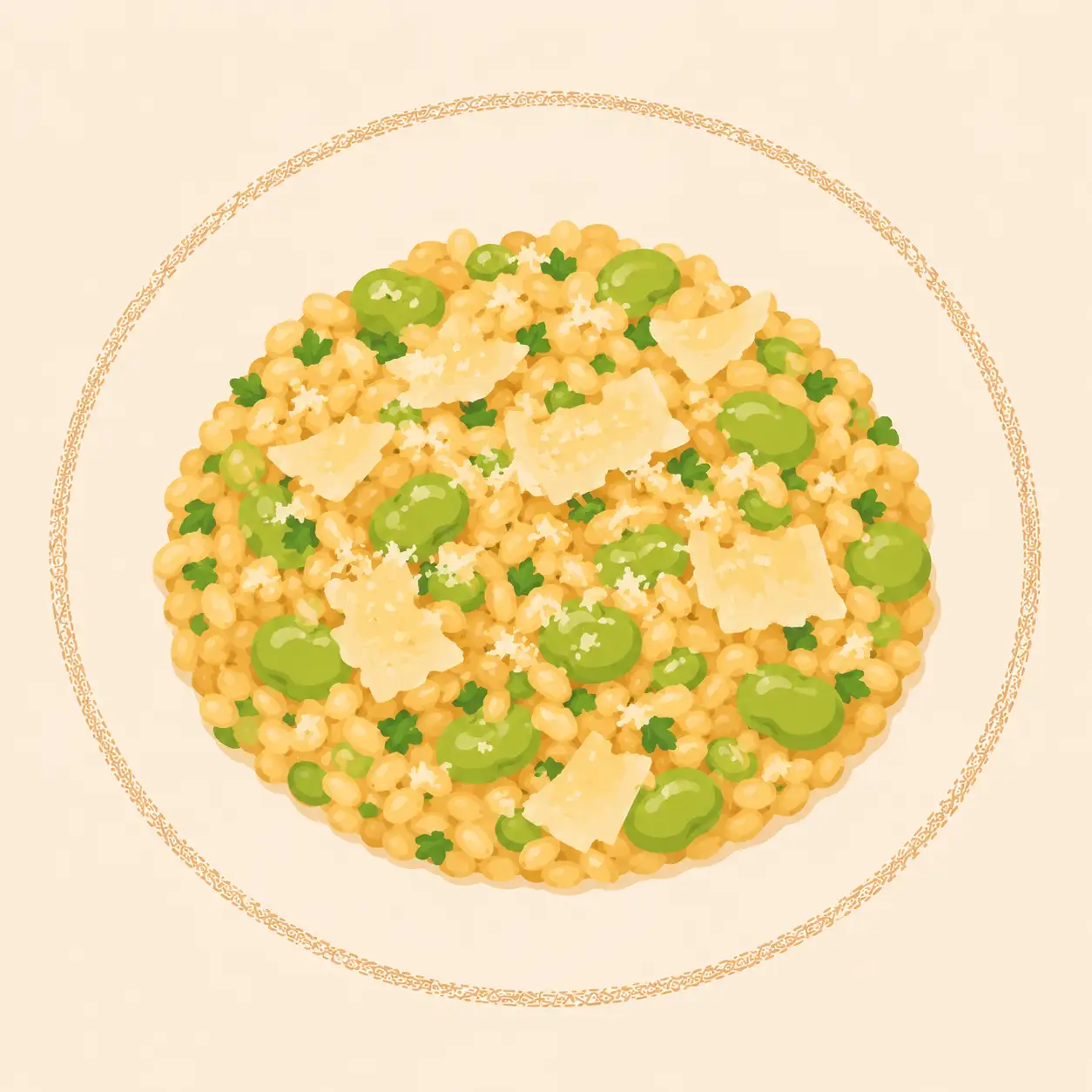 Risotto de boulgour et fèves 